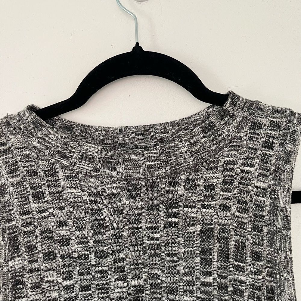 Maeve Anthropologie Emerson Swing Dress Gray Space Dye Knit Pockets Mock Neck S - Picture 7 of 14